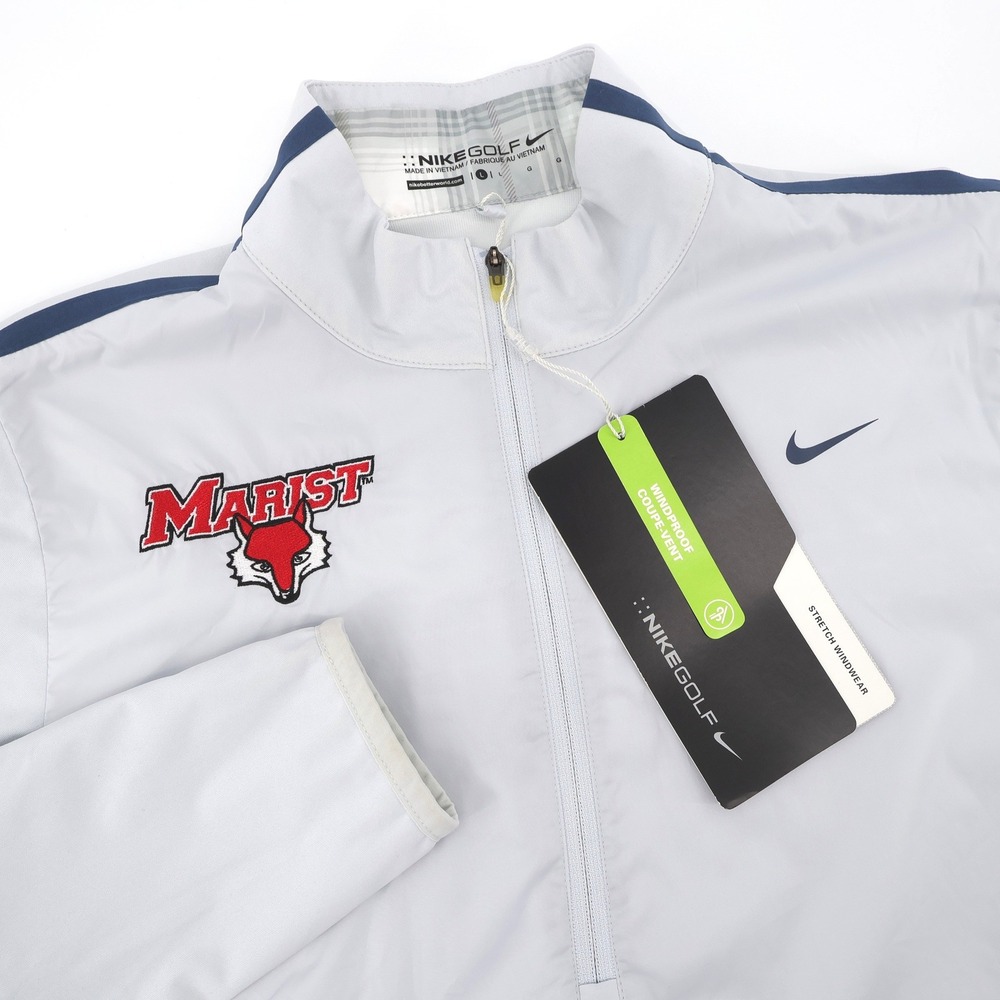 NEW Nike Marist Red Foxes Windproof 1/4 Zip Pullover Grey Womens Large Shirt